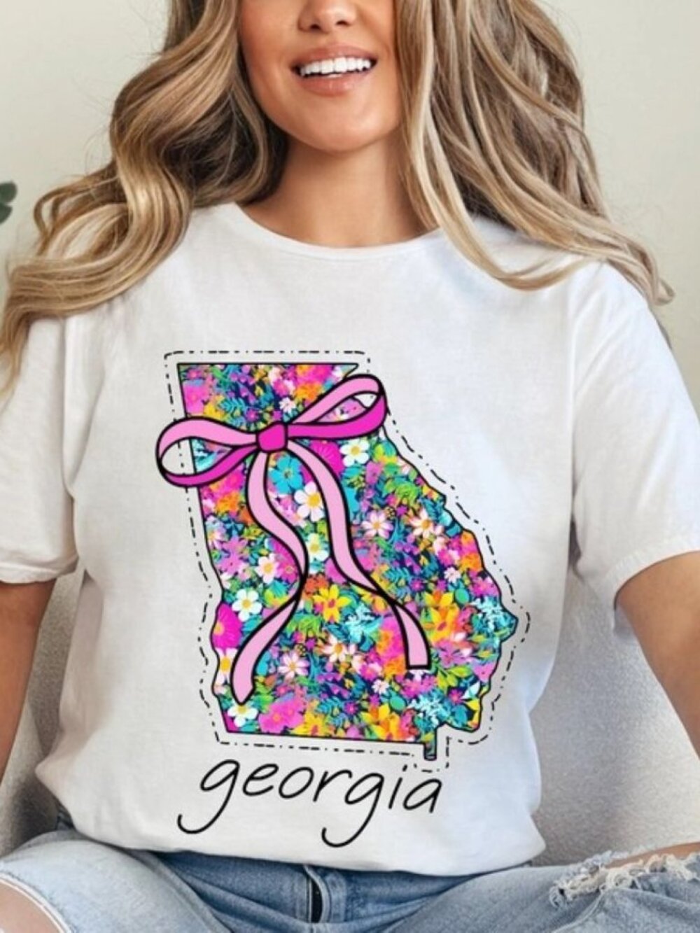 Georgia Floral State Crewneck Tee